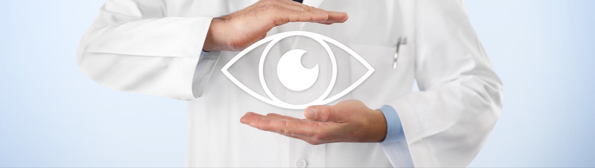 Eye doctor with image of an eye